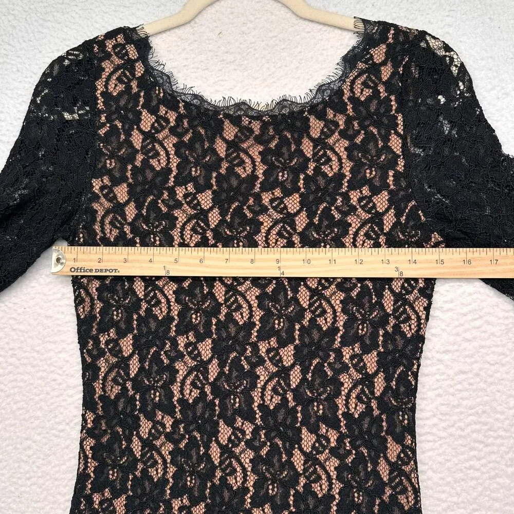 Aritzia Babaton | Women's Lace Mini Dress Black Size 4 - Picture 3 of 10
